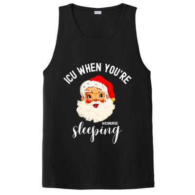 ICU When You're Sleeping Funny ICU Nurse Christmas Santa PosiCharge Competitor Tank