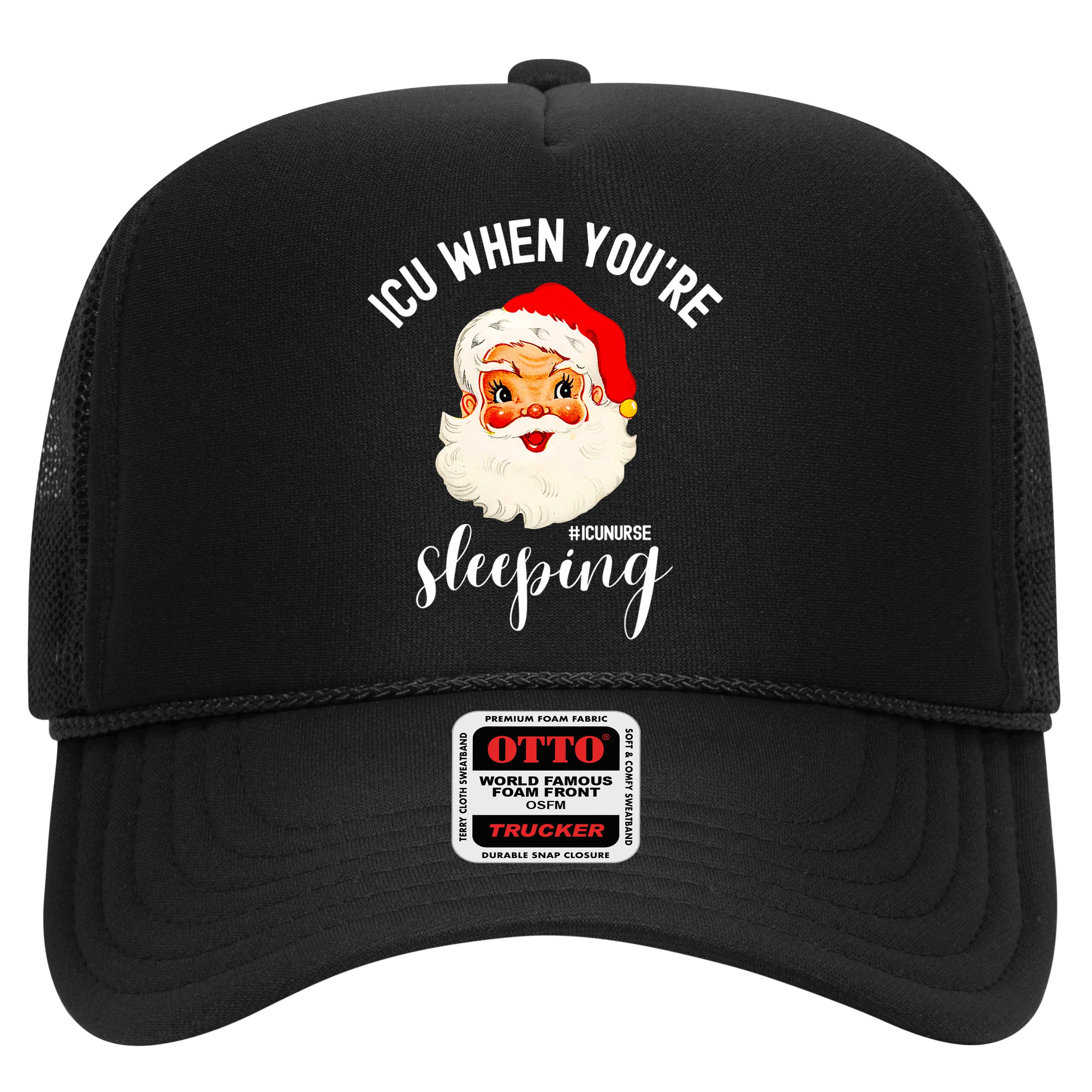 ICU When You're Sleeping Funny ICU Nurse Christmas Santa Hat
