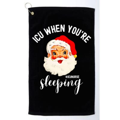 ICU When You're Sleeping Funny ICU Nurse Christmas Santa Golf Towel