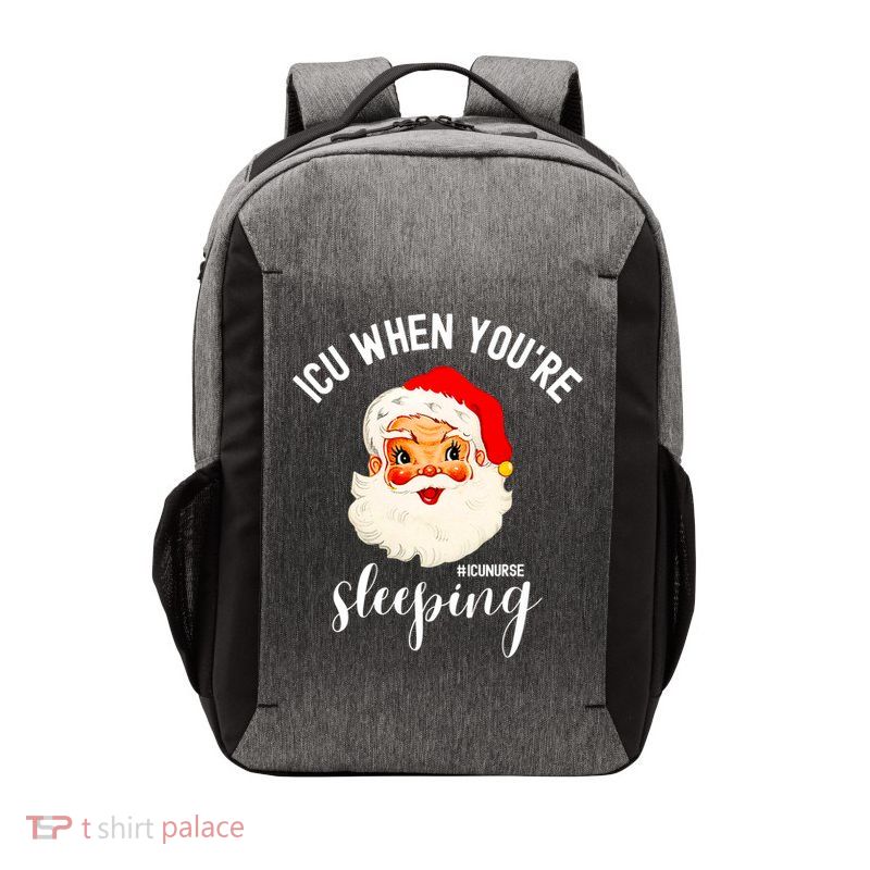ICU When You're Sleeping Funny ICU Nurse Christmas Santa Vector Backpack