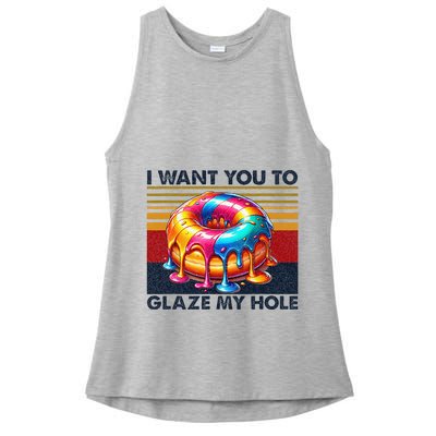 I Want You To Glaze My Hole Sarcastic Dirty Donut Ladies PosiCharge Tri-Blend Wicking Tank