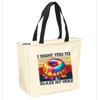 I Want You To Glaze My Hole Sarcastic Dirty Donut Zip Tote Bag