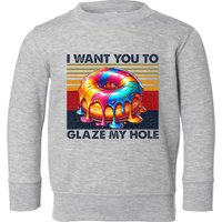 I Want You To Glaze My Hole Sarcastic Dirty Donut Toddler Sweatshirt