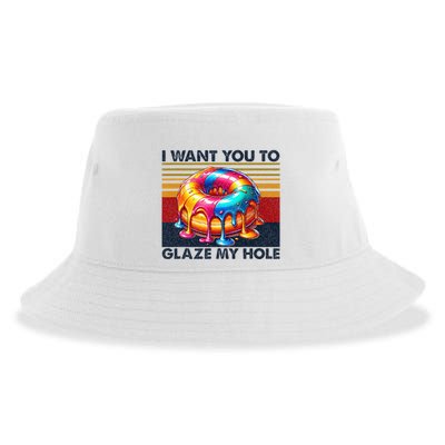 I Want You To Glaze My Hole Sarcastic Dirty Donut Sustainable Bucket Hat