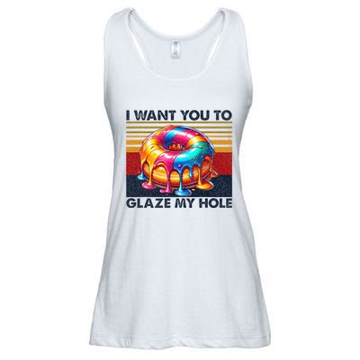 I Want You To Glaze My Hole Sarcastic Dirty Donut Ladies Essential Flowy Tank