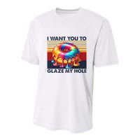 I Want You To Glaze My Hole Sarcastic Dirty Donut Youth Performance Sprint T-Shirt