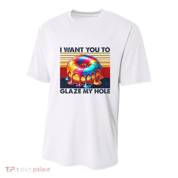 I Want You To Glaze My Hole Sarcastic Dirty Donut Youth Performance Sprint T-Shirt