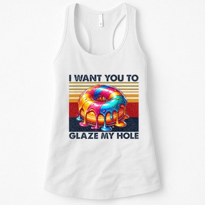I Want You To Glaze My Hole Sarcastic Dirty Donut Womens Tank Top