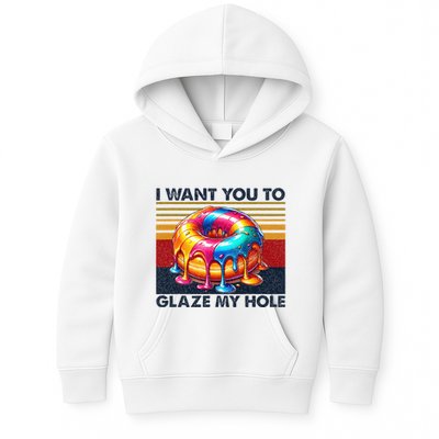 I Want You To Glaze My Hole Sarcastic Dirty Donut Kids Hoodie