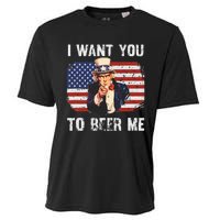 I Want You To Beer Me Funny Patriotic Usa Cooling Performance Crew T-Shirt