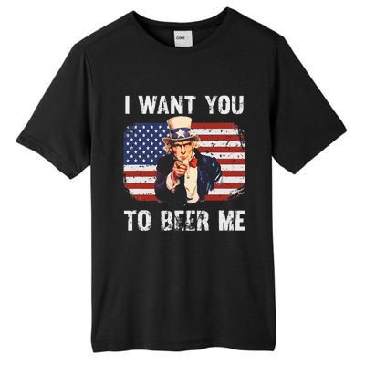 I Want You To Beer Me Funny Patriotic Usa Tall Fusion ChromaSoft Performance T-Shirt