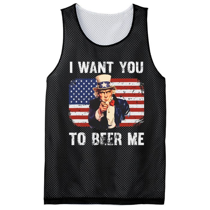 I Want You To Beer Me Funny Patriotic Usa Mesh Reversible Basketball Jersey Tank