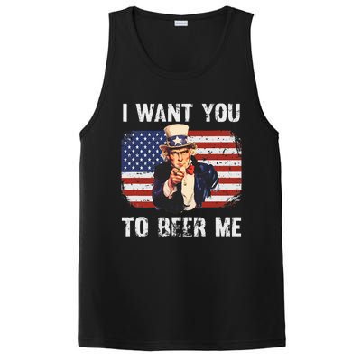 I Want You To Beer Me Funny Patriotic Usa PosiCharge Competitor Tank