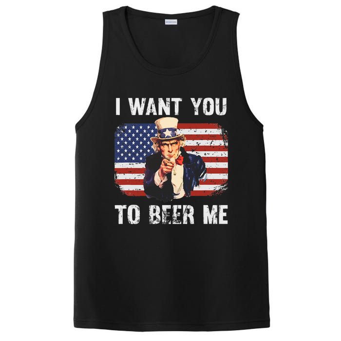 I Want You To Beer Me Funny Patriotic Usa PosiCharge Competitor Tank