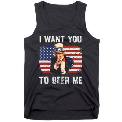 I Want You To Beer Me Funny Patriotic Usa Tank Top