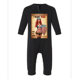 I Want You For US Army Female America Infant Fleece One Piece