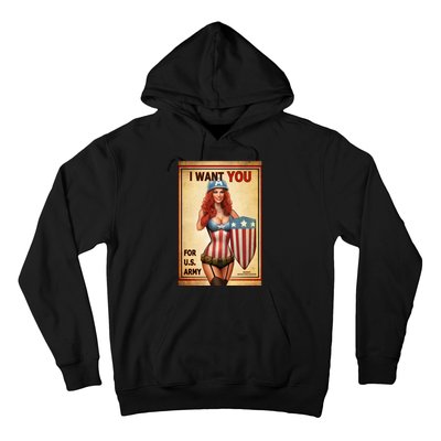 I Want You For US Army Female America Hoodie