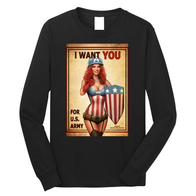 I Want You For US Army Female America Long Sleeve Shirt