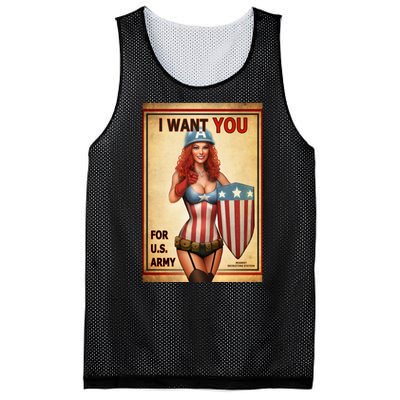 I Want You For US Army Female America Mesh Reversible Basketball Jersey Tank