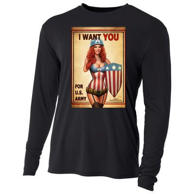 I Want You For US Army Female America Cooling Performance Long Sleeve Crew