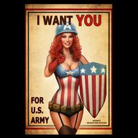 I Want You For US Army Female America Baby Bodysuit