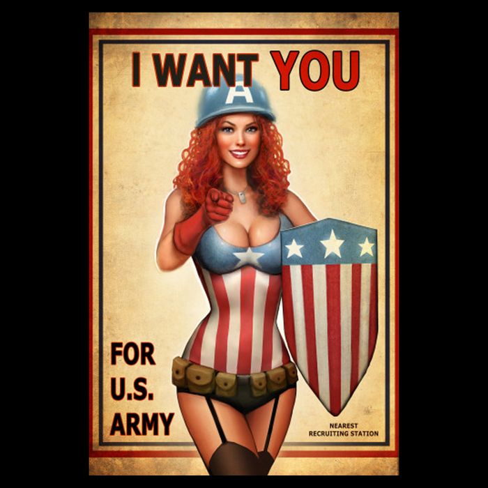 I Want You For US Army Female America Baby Bodysuit