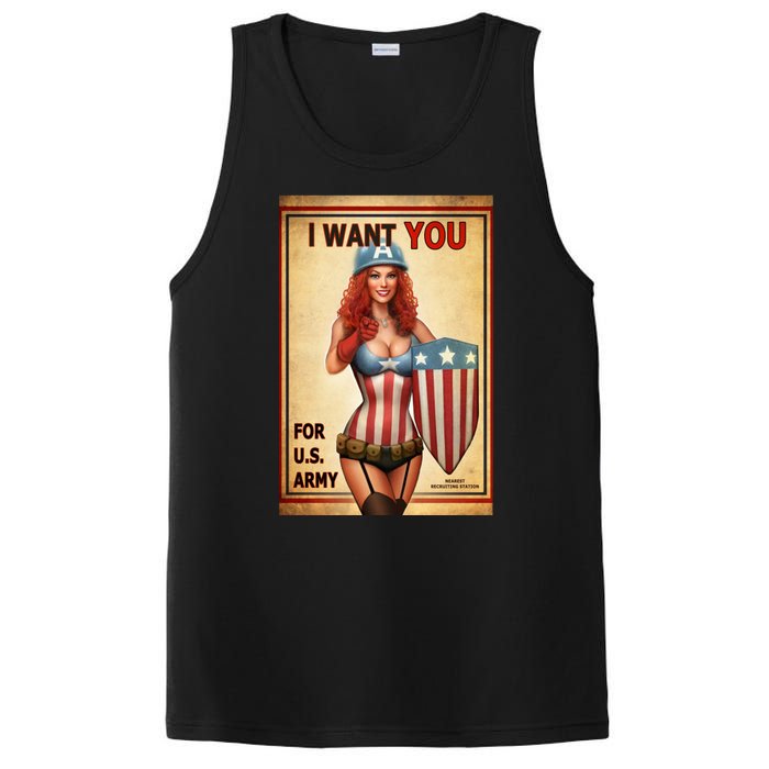 I Want You For US Army Female America PosiCharge Competitor Tank