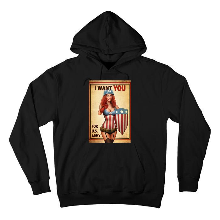 I Want You For US Army Female America Tall Hoodie