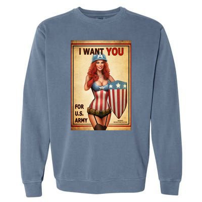 I Want You For US Army Female America Garment-Dyed Sweatshirt