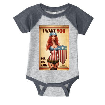 I Want You For US Army Female America Infant Baby Jersey Bodysuit