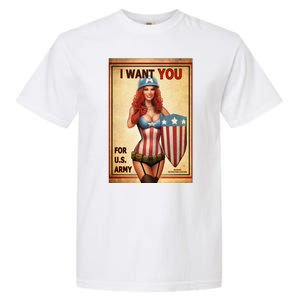 I Want You For US Army Female America Garment-Dyed Heavyweight T-Shirt