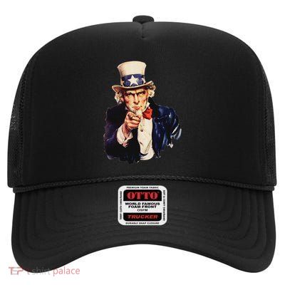 I Want You Uncle Sam Fun High Crown Mesh Back Trucker Hat