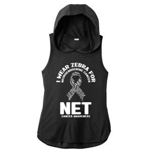 I Wear Zebra for Neuroendocrine Cancer Awareness NET Cancer Ladies PosiCharge Tri-Blend Wicking Draft Hoodie Tank