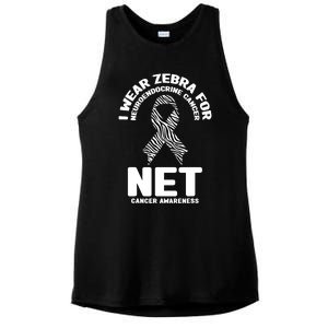 I Wear Zebra for Neuroendocrine Cancer Awareness NET Cancer Ladies PosiCharge Tri-Blend Wicking Tank