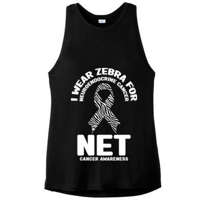 I Wear Zebra for Neuroendocrine Cancer Awareness NET Cancer Ladies PosiCharge Tri-Blend Wicking Tank