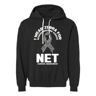 I Wear Zebra for Neuroendocrine Cancer Awareness NET Cancer Garment-Dyed Fleece Hoodie
