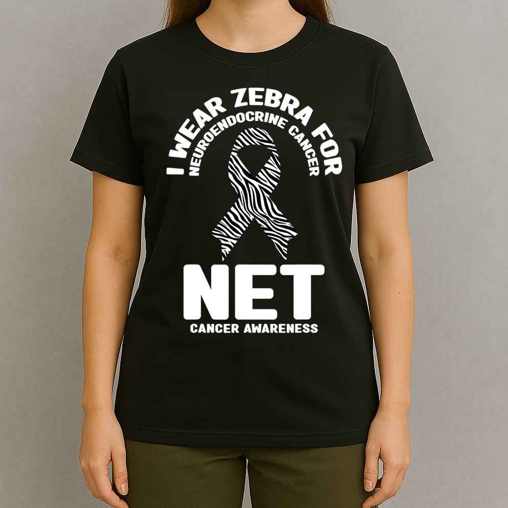 I Wear Zebra for Neuroendocrine Cancer Awareness NET Cancer T-Shirt
