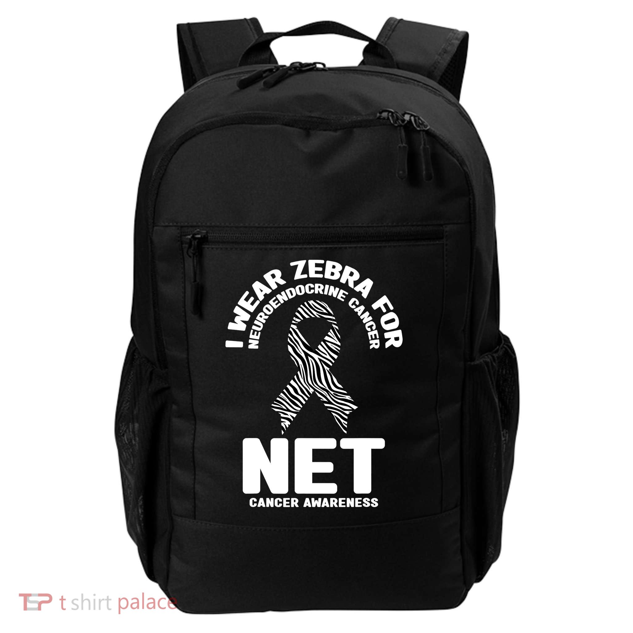I Wear Zebra for Neuroendocrine Cancer Awareness NET Cancer Backpack