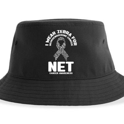I Wear Zebra for Neuroendocrine Cancer Awareness NET Cancer Sustainable Bucket Hat