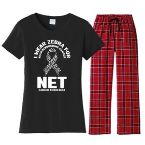 I Wear Zebra for Neuroendocrine Cancer Awareness NET Cancer Women's Flannel Pajama Set