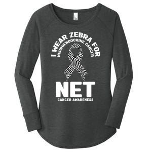 I Wear Zebra for Neuroendocrine Cancer Awareness NET Cancer Women's Perfect Tri Tunic Long Sleeve Shirt