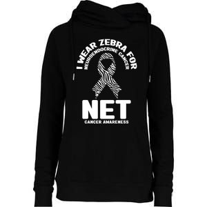 I Wear Zebra for Neuroendocrine Cancer Awareness NET Cancer Womens Funnel Neck Pullover Hood