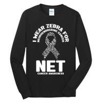 I Wear Zebra for Neuroendocrine Cancer Awareness NET Cancer Tall Long Sleeve T-Shirt