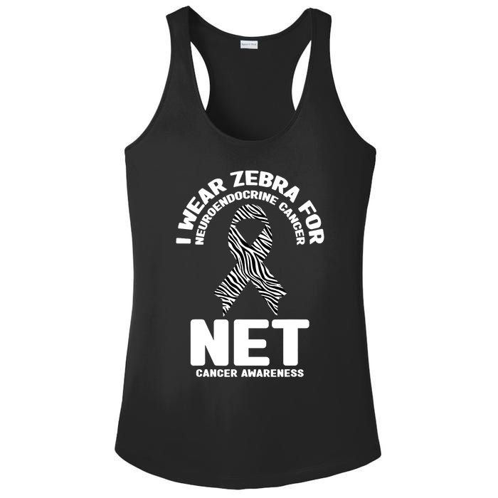 I Wear Zebra for Neuroendocrine Cancer Awareness NET Cancer Ladies PosiCharge Competitor Racerback Tank