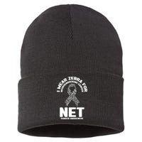 I Wear Zebra for Neuroendocrine Cancer Awareness NET Cancer Sustainable Knit Beanie