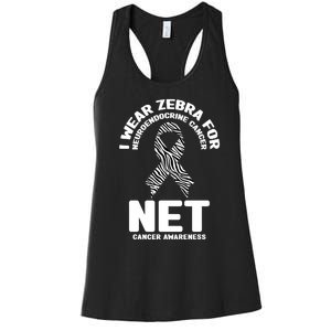 I Wear Zebra for Neuroendocrine Cancer Awareness NET Cancer Women's Racerback Tank