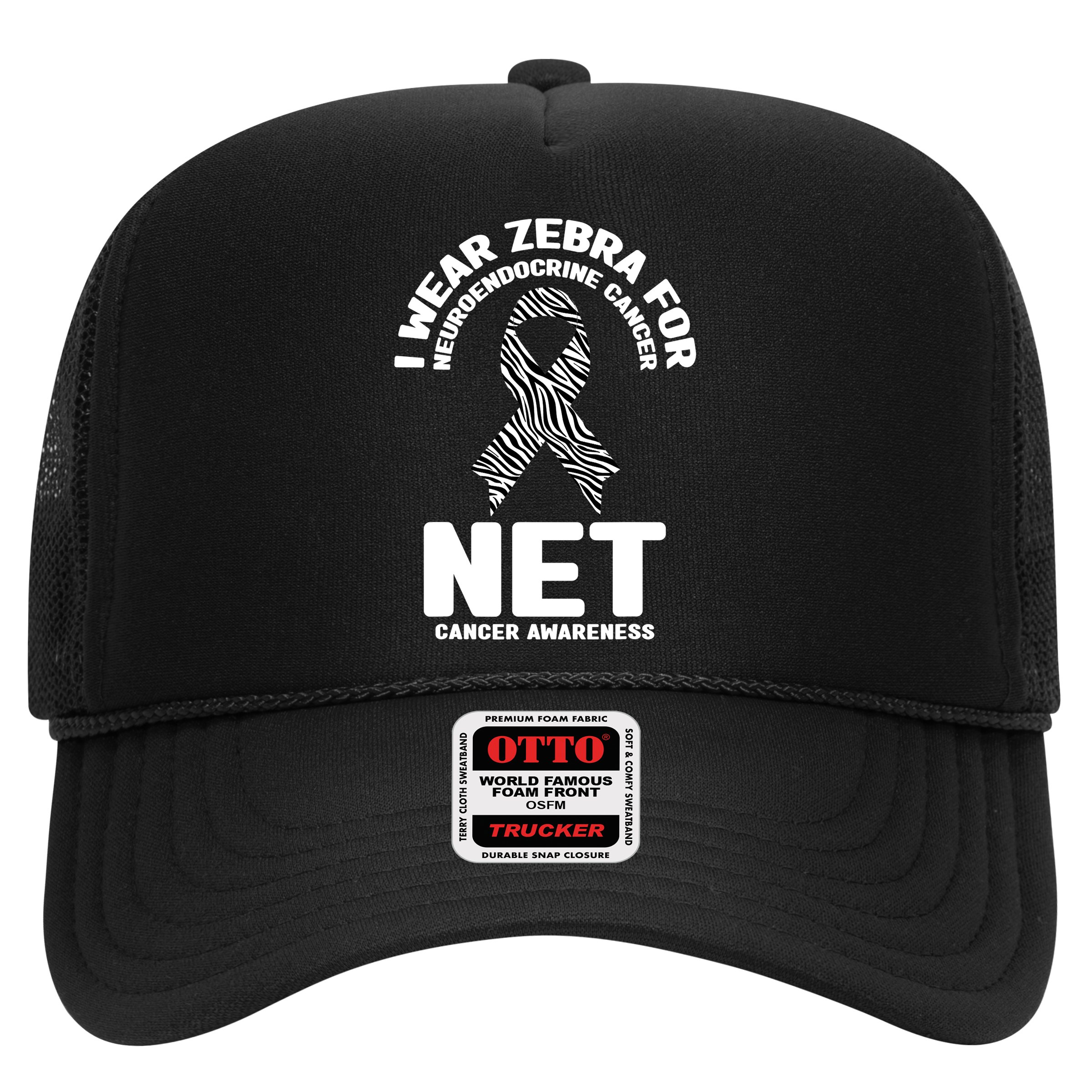 I Wear Zebra for Neuroendocrine Cancer Awareness NET Cancer Hat