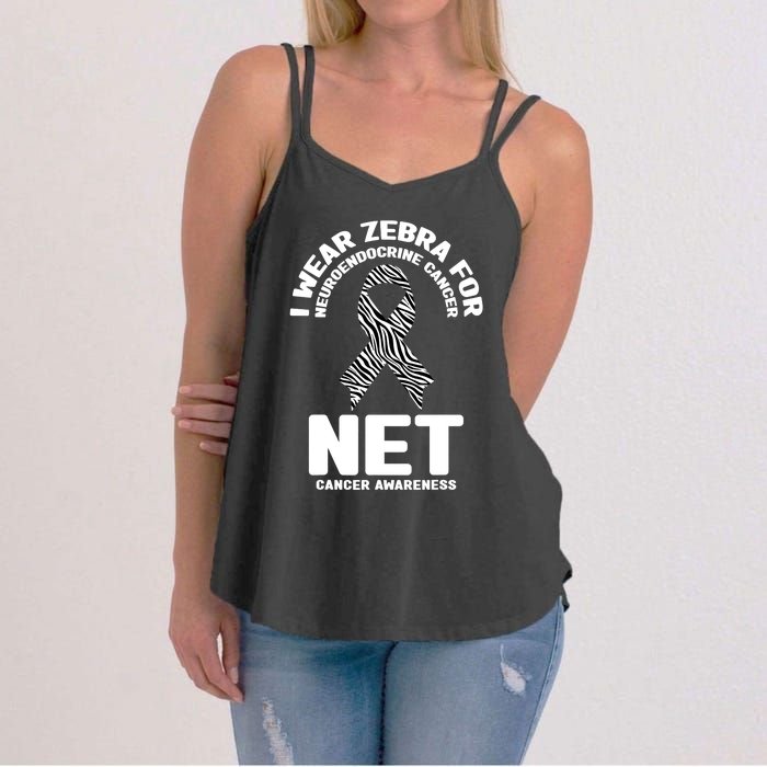 I Wear Zebra for Neuroendocrine Cancer Awareness NET Cancer Women's Strappy Tank