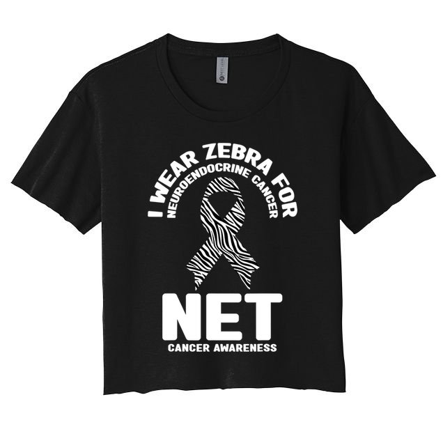 I Wear Zebra for Neuroendocrine Cancer Awareness NET Cancer Crop Top