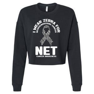 I Wear Zebra for Neuroendocrine Cancer Awareness NET Cancer Cropped Pullover Crew